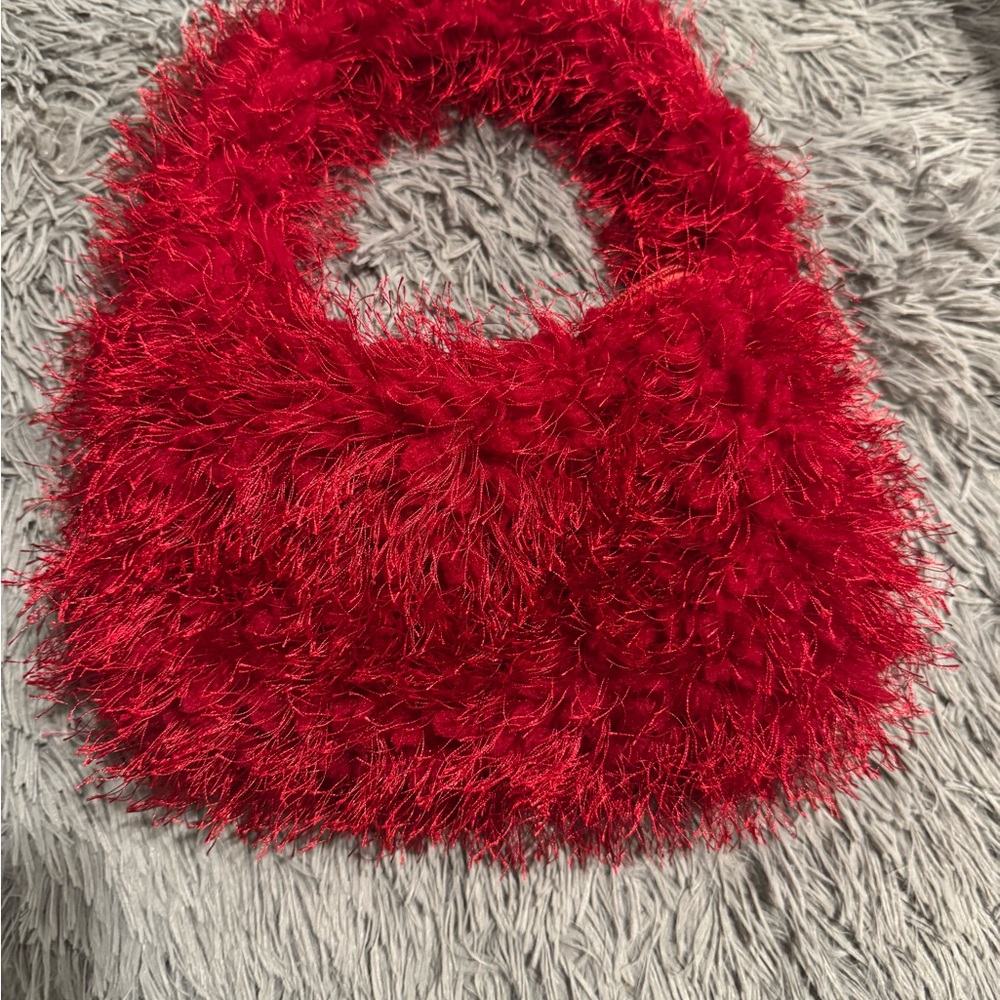 SHEIN Red Fluffy Handbag